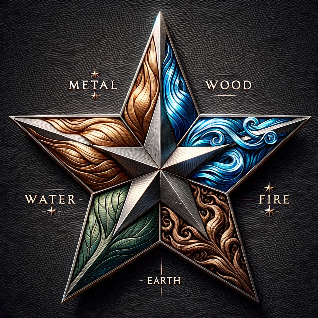 The Five Stars of metal, wood, water, fire, and earth